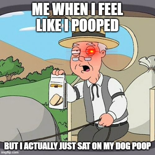 Pepperidge Farm Remembers Meme | ME WHEN I FEEL LIKE I POOPED; BUT I ACTUALLY JUST SAT ON MY DOG POOP | image tagged in memes,pepperidge farm remembers | made w/ Imgflip meme maker