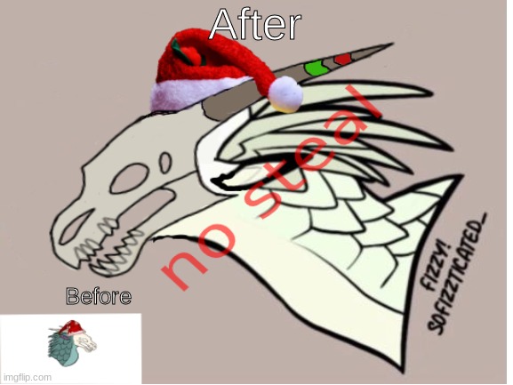 Before and after pics of revamping my oc, Krampus! (bases by Adeyumii and Fizzy) | After; Before | image tagged in wof,icewing,oc,drawings | made w/ Imgflip meme maker