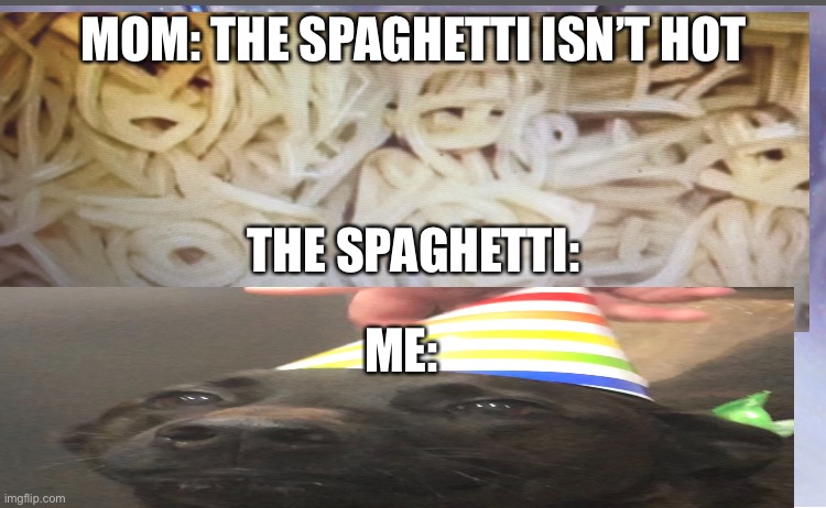 Yes this spaghetti had got it down |  MOM: THE SPAGHETTI ISN’T HOT; THE SPAGHETTI:; ME: | made w/ Imgflip meme maker