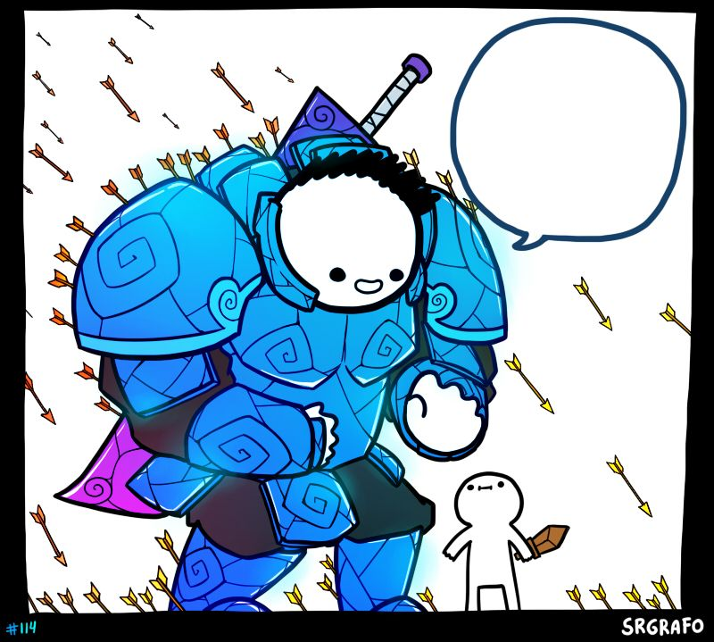 Giant Armor Protect Little Guy SrGrafo Meme Template Blank Template