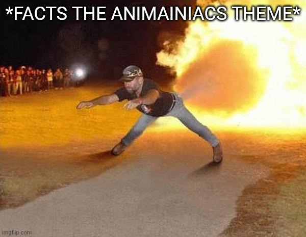 fire fart | *FACTS THE ANIMAINIACS THEME* | image tagged in fire fart | made w/ Imgflip meme maker