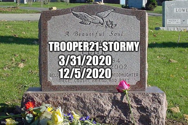 R.I.P | TROOPER21-STORMY; 3/31/2020
12/5/2020 | image tagged in sadness,depression sadness hurt pain anxiety | made w/ Imgflip meme maker