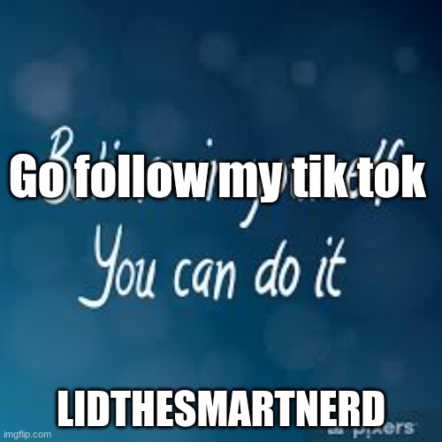 Go follow my tik tok; LIDTHESMARTNERD | image tagged in followers | made w/ Imgflip meme maker