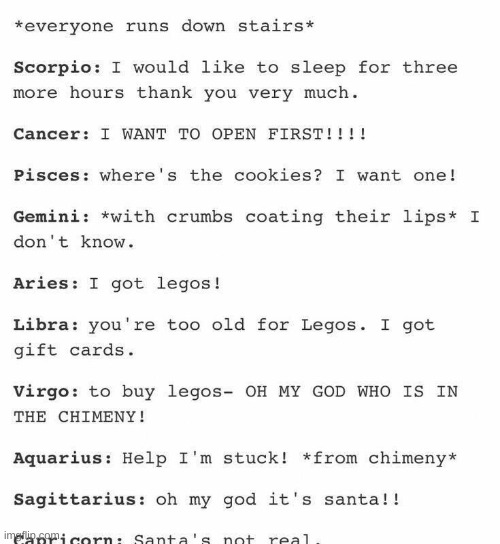 I GOT LEGOS!! | image tagged in christmas,zodiac,zodiac sign | made w/ Imgflip meme maker
