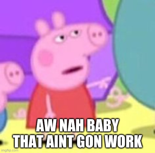 AW NAH BABY THAT AINT GON WORK | image tagged in sassy | made w/ Imgflip meme maker
