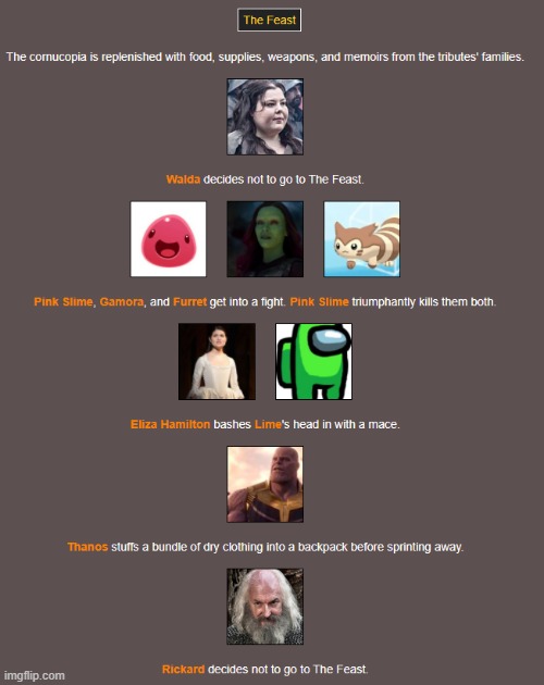 Night 4 (feast (1) | image tagged in hunger games | made w/ Imgflip meme maker