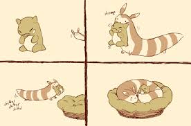 Cute Furret Comic x4 squares Blank Meme Template