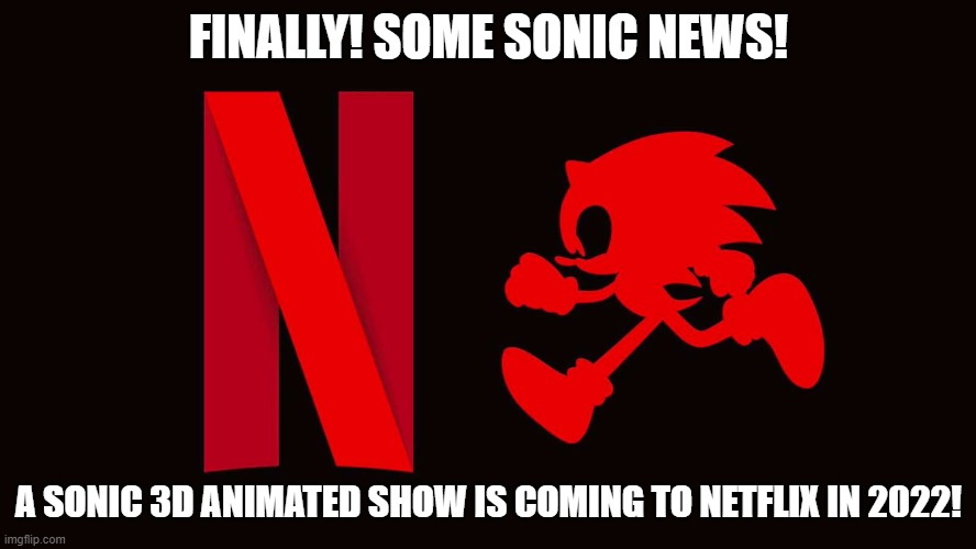 Let's Goooooooo! | FINALLY! SOME SONIC NEWS! A SONIC 3D ANIMATED SHOW IS COMING TO NETFLIX IN 2022! | image tagged in netflix,sonic,memes,funny | made w/ Imgflip meme maker