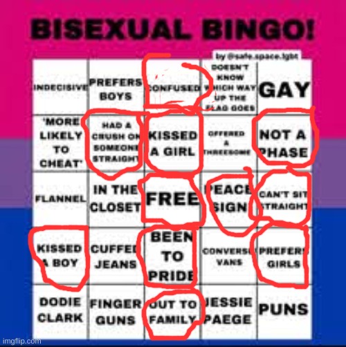 bisexual bingo card | image tagged in bisexual bingo card | made w/ Imgflip meme maker