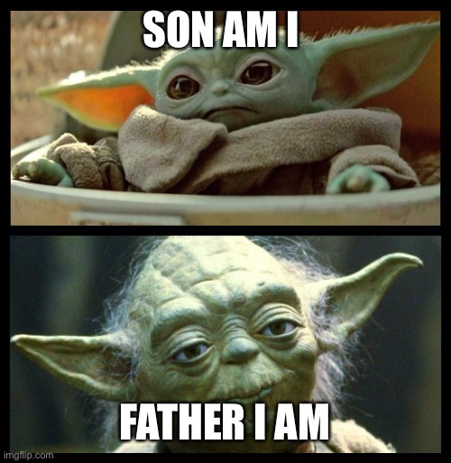 baby yoda | SON AM I; FATHER I AM | image tagged in baby yoda | made w/ Imgflip meme maker