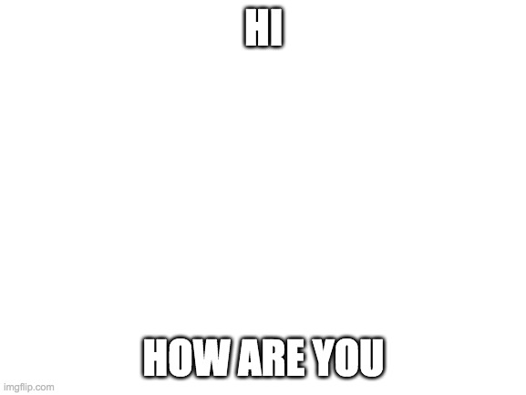 Blank White Template | HI; HOW ARE YOU | image tagged in blank white template | made w/ Imgflip meme maker