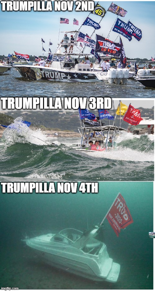 trumpilla's life cycle | TRUMPILLA NOV 2ND; TRUMPILLA NOV 3RD; TRUMPILLA NOV 4TH | image tagged in election fraud,maga,kraken,qanon,never trump,donal trump | made w/ Imgflip meme maker