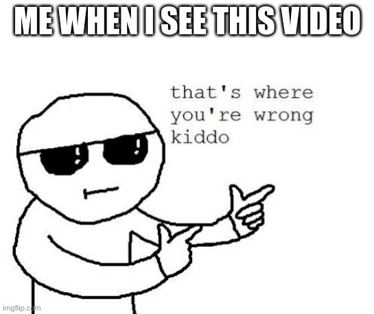 That's where you're wrong kiddo | ME WHEN I SEE THIS VIDEO | image tagged in that's where you're wrong kiddo | made w/ Imgflip meme maker