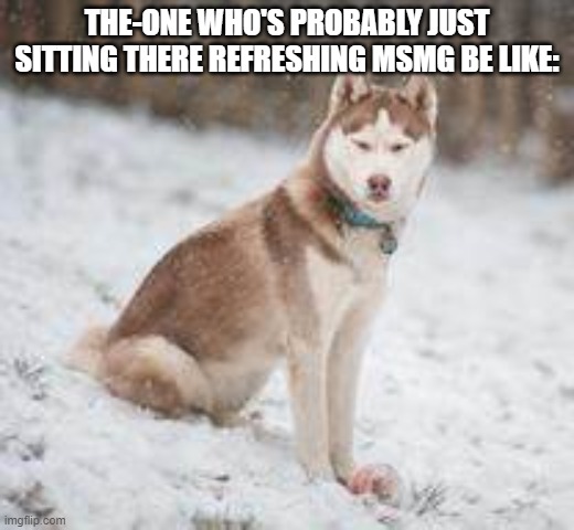 THE-ONE WHO'S PROBABLY JUST SITTING THERE REFRESHING MSMG BE LIKE: | made w/ Imgflip meme maker