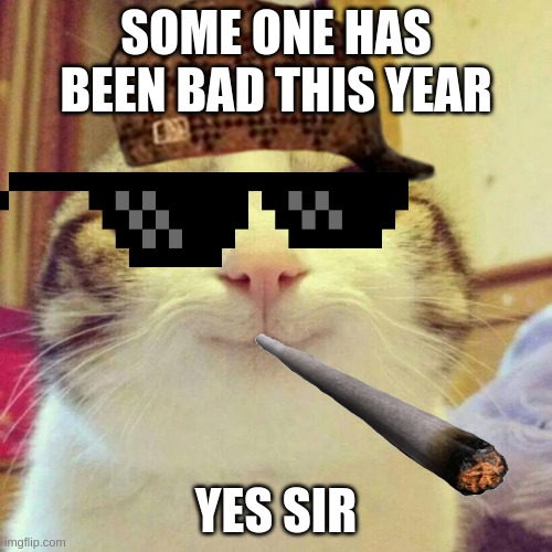 Smiling Cat | SOME ONE HAS BEEN BAD THIS YEAR; YES SIR | image tagged in memes,smiling cat | made w/ Imgflip meme maker