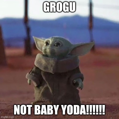 Baby Yoda | GROGU NOT BABY YODA!!!!!! | image tagged in baby yoda | made w/ Imgflip meme maker
