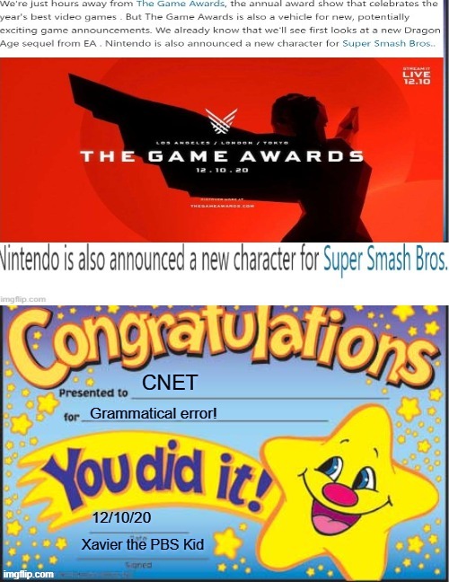 It should be announcing! Unless it already happened. Taken at 5:20pm | image tagged in memes,you had one job,funny,bad grammar and spelling memes,smash bros | made w/ Imgflip meme maker