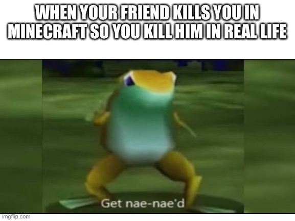 WHEN YOUR FRIEND KILLS YOU IN MINECRAFT SO YOU KILL HIM IN REAL LIFE | made w/ Imgflip meme maker