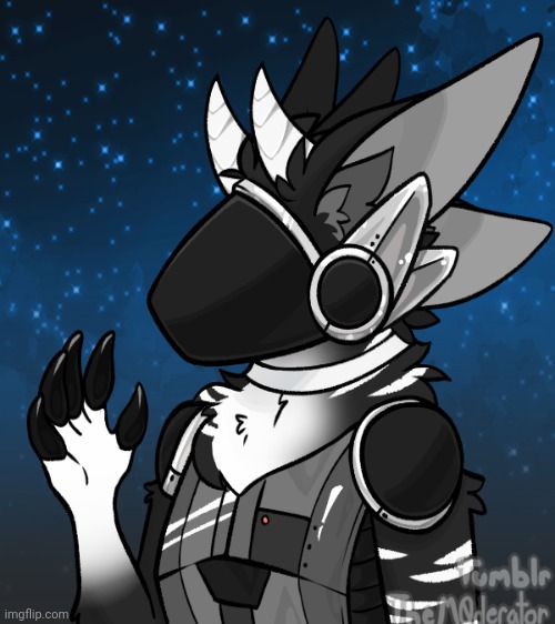 so i used the picrew thing and made a protogen, feel free to recommend some names | image tagged in blank white template,protogen,furry,name | made w/ Imgflip meme maker