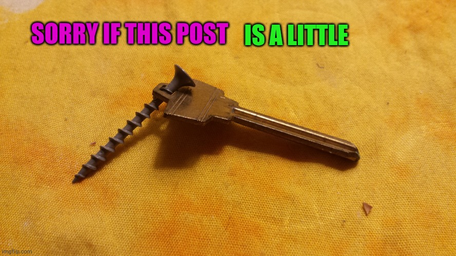 Screw Key | SORRY IF THIS POST; IS A LITTLE | image tagged in screw key | made w/ Imgflip meme maker