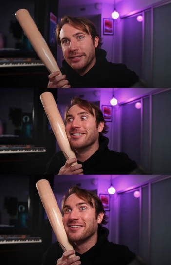 High Quality man holding bat Blank Meme Template