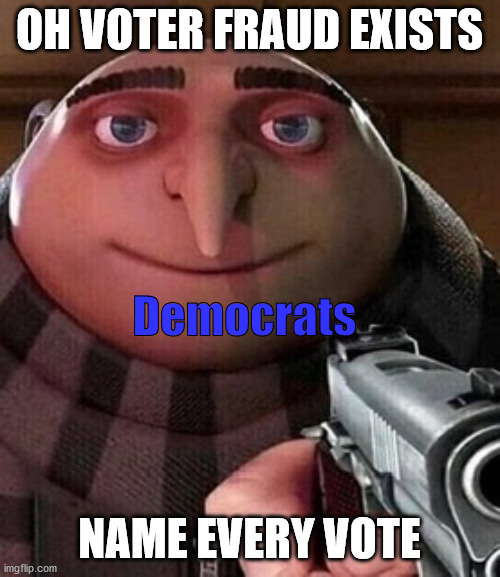 Because you don't have all the evidence, you have no evidence | OH VOTER FRAUD EXISTS NAME EVERY VOTE Democrats | image tagged in oh ao you re an x name every y,voter fraud,democrats,election 2020,liberal logic | made w/ Imgflip meme maker