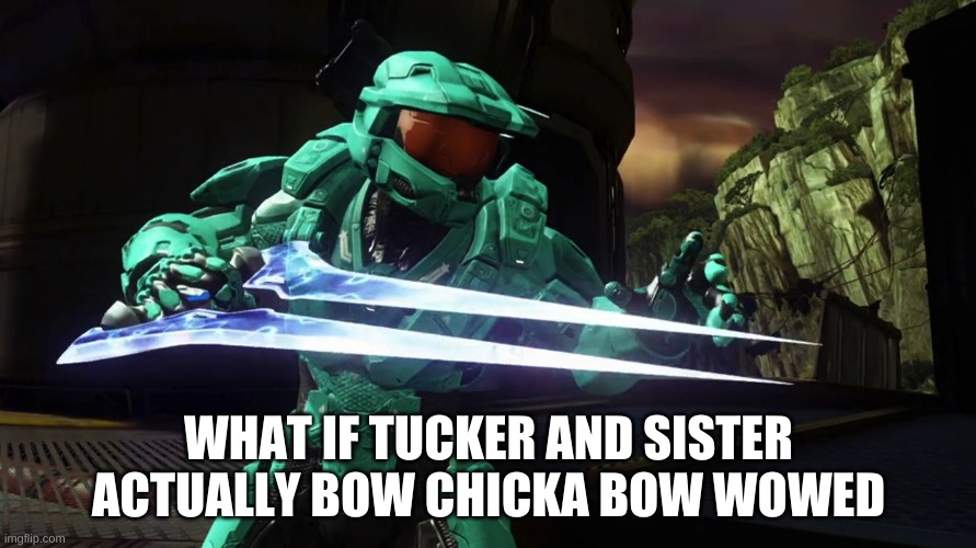 Capt. Tucker RvB | WHAT IF TUCKER AND SISTER ACTUALLY BOW CHICKA BOW WOWED | image tagged in capt tucker rvb | made w/ Imgflip meme maker