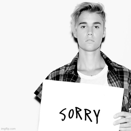 Justin Bieber sorry | image tagged in justin bieber sorry,sorry,i'm sorry,sorry folks,justin bieber,pop music | made w/ Imgflip meme maker