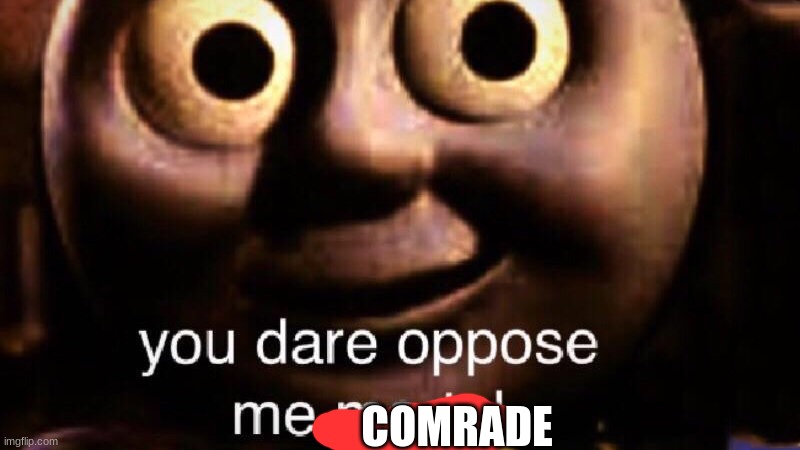 You dare oppose me mortal | COMRADE | image tagged in you dare oppose me mortal | made w/ Imgflip meme maker