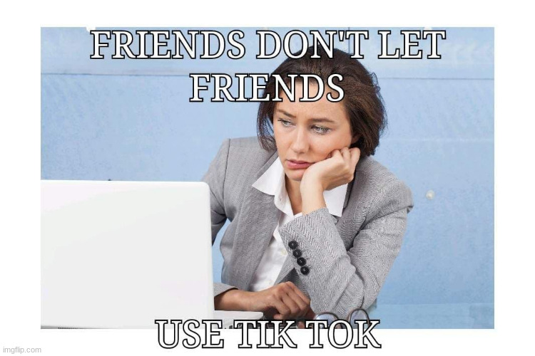 Don't let friends use Tik Tok | image tagged in anti tik tok,anti tik tok army,sad woman | made w/ Imgflip meme maker