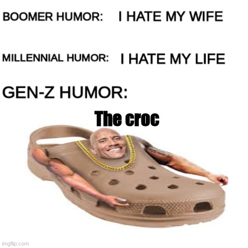 please comment im bored | The croc | image tagged in the rock | made w/ Imgflip meme maker