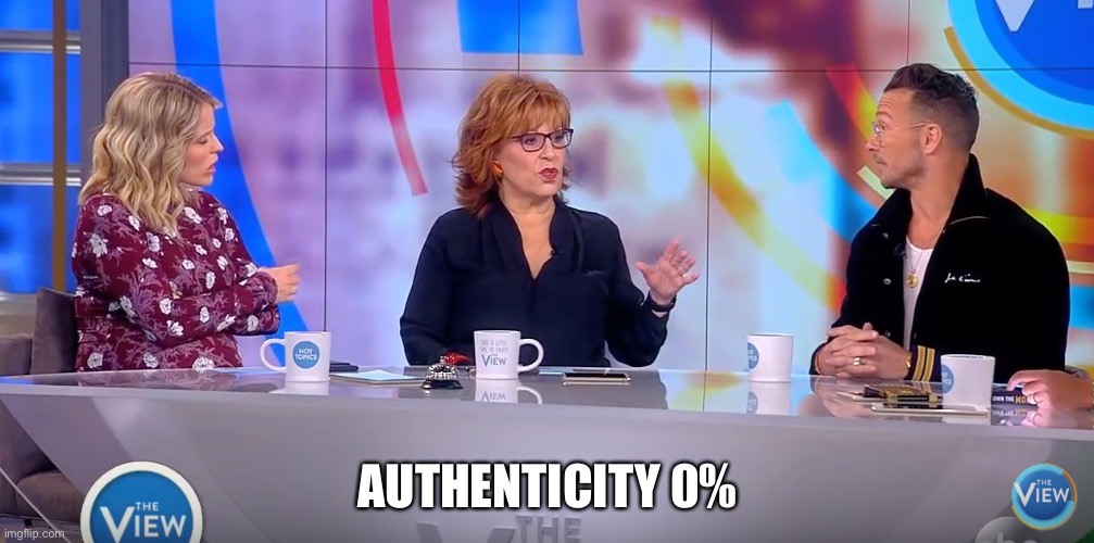 Ex-Pastor Carl Lentz on The View in Nov. 2017 | AUTHENTICITY 0% | image tagged in carl lentz,the view,joy behar,hillsong | made w/ Imgflip meme maker
