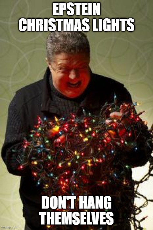Christmas Lights | EPSTEIN CHRISTMAS LIGHTS; DON'T HANG THEMSELVES | image tagged in christmas lights | made w/ Imgflip meme maker