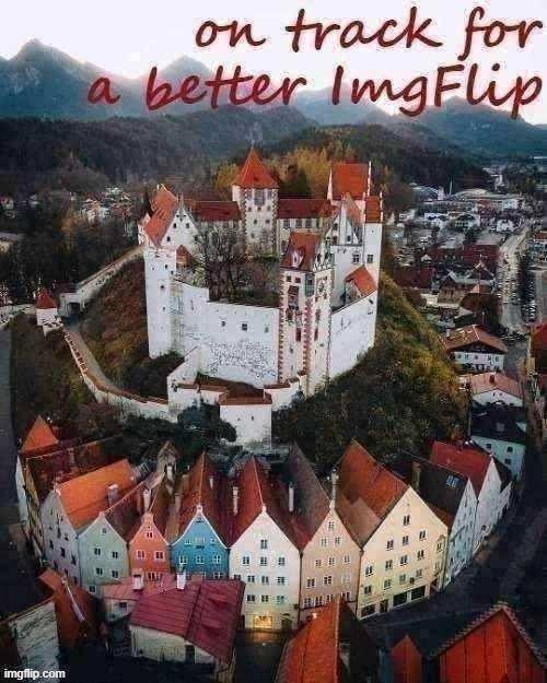 The roleplay is offline, but we’re still on track. Just ask this castle. | image tagged in on track for a better imgflip,majestic,castle | made w/ Imgflip meme maker