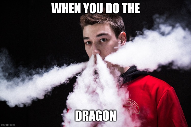 sdafa | WHEN YOU DO THE; DRAGON | image tagged in vape | made w/ Imgflip meme maker