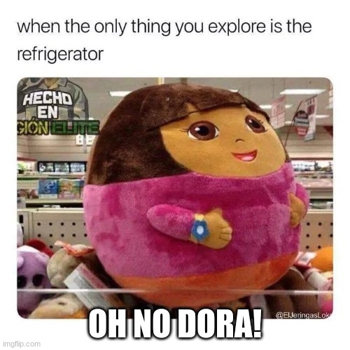 dora do be explorin dat fridge tho | OH NO DORA! | image tagged in dora the explorer | made w/ Imgflip meme maker
