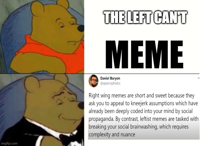 The lack of self awareness is shocking | MEME; THE LEFT CAN'T | image tagged in election fraud,trump,biden,dead voters,the left can't meme | made w/ Imgflip meme maker