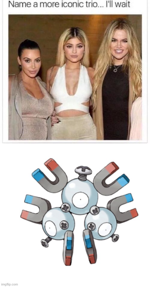 Magneton | image tagged in name a more iconic trio,pokemon | made w/ Imgflip meme maker