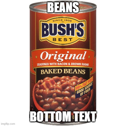 beans | BEANS; BOTTOM TEXT | image tagged in beans | made w/ Imgflip meme maker