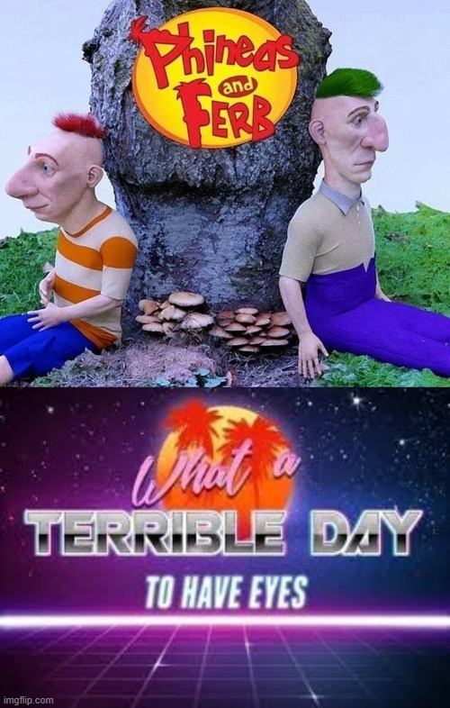 ferb | image tagged in what a terrible day to have eyes | made w/ Imgflip meme maker