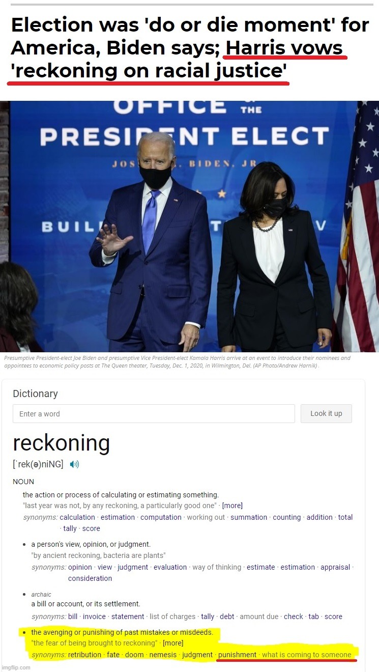 It's reassuring to see the incoming Harris-Biden administration is fast constructing the framework for uniting the nation. | image tagged in harris biden administration,joe biden,kamala harris,commie la harris | made w/ Imgflip meme maker