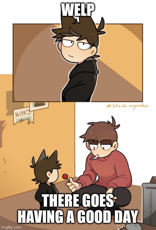 WELP; THERE GOES HAVING A GOOD DAY | made w/ Imgflip meme maker