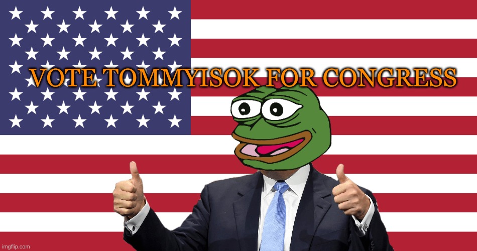 vote for me | VOTE TOMMYISOK FOR CONGRESS | image tagged in tommisok,congress,vote | made w/ Imgflip meme maker