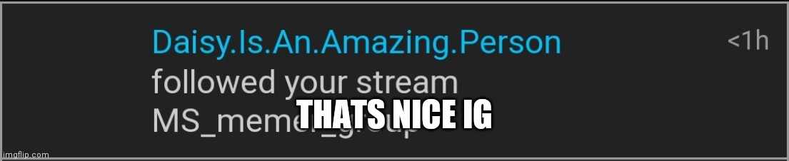 THATS NICE IG | made w/ Imgflip meme maker