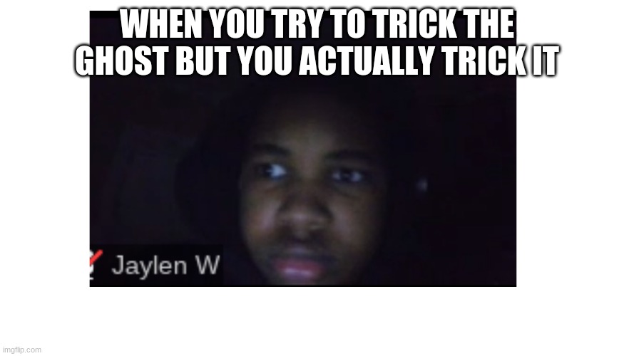the ghost | WHEN YOU TRY TO TRICK THE GHOST BUT YOU ACTUALLY TRICK IT | image tagged in ghost | made w/ Imgflip meme maker