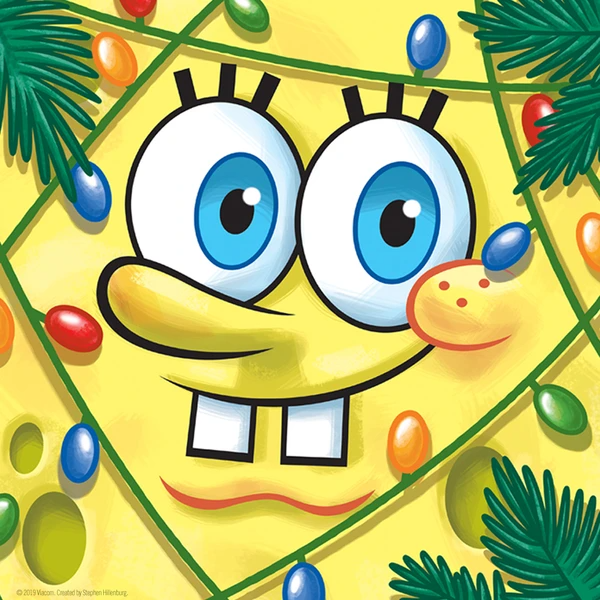 High Quality Holiday Spongebob Close Up Blank Meme Template