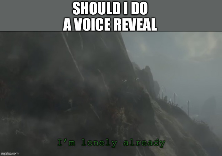 (Softly) No | SHOULD I DO A VOICE REVEAL | image tagged in jun i m lonely already | made w/ Imgflip meme maker