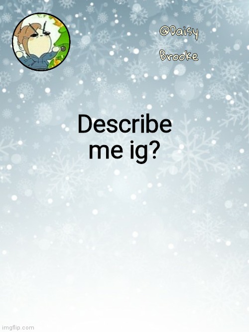 Daisy's Christmas template | Describe me ig? | image tagged in daisy's christmas template | made w/ Imgflip meme maker