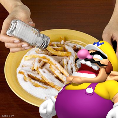 Wario dies from a heart attack after eating too much salt.mp3 | image tagged in wario dies,wario,salt,memes | made w/ Imgflip meme maker