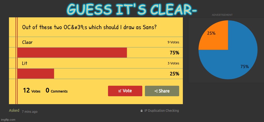 WELP time to start drawing- | GUESS IT'S CLEAR- | made w/ Imgflip meme maker